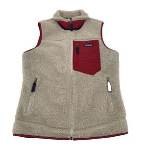 Patagonia‎ Classic Retro-X Fleece Vest Womens Medium Beige Style 23083 Sherpa